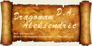 Dragoman Aleksendrić vizit kartica